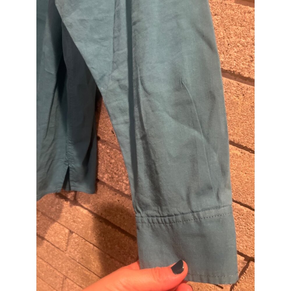 Eileen Fisher Womens Blue Button-Up Shirt L - Picture 7 of 9